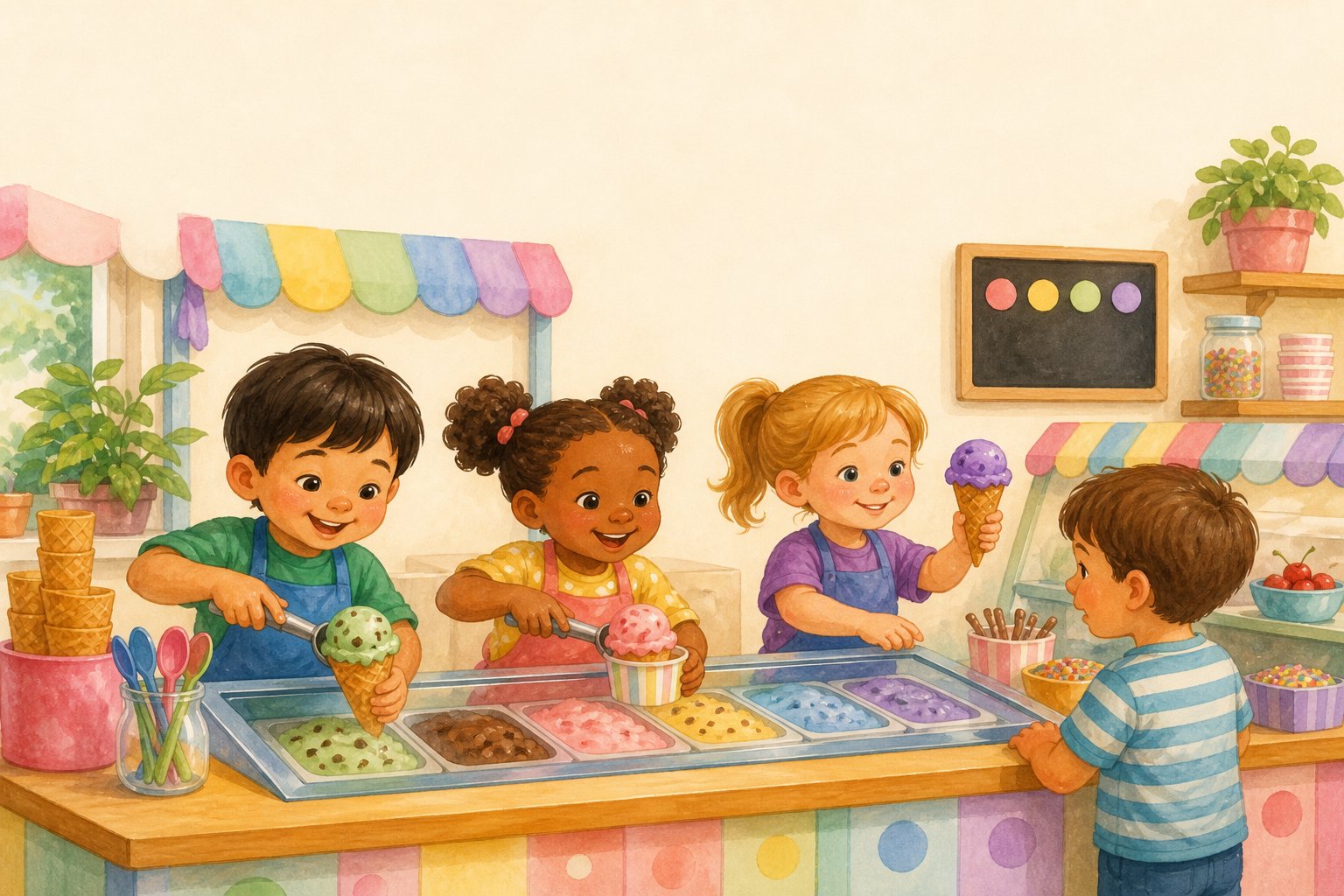 Illustration for Ice Cream Shop Entrepreneurs